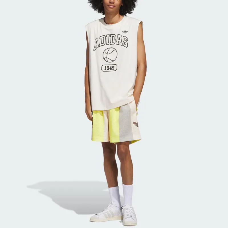 Adidas Originals Gender Neutral BASKETBALL TANK TOP Basketball Jersey Unisex Wonder White/Black-2