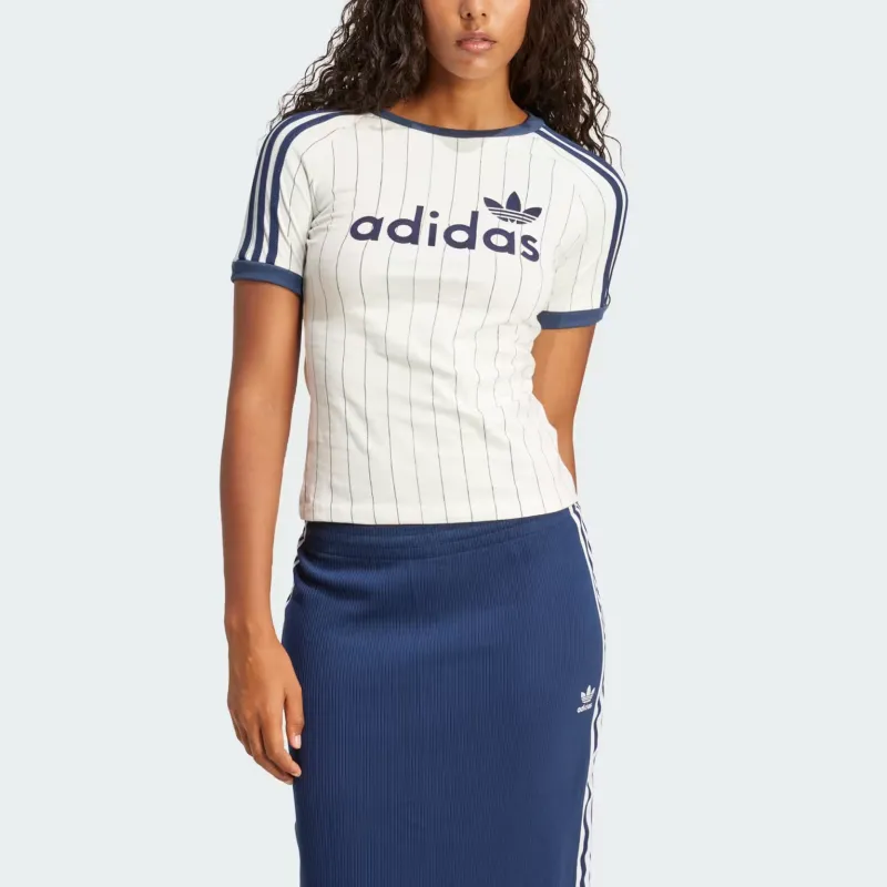 Adidas Originals T Shirt Women's Ecru/Midnight Indigo-1