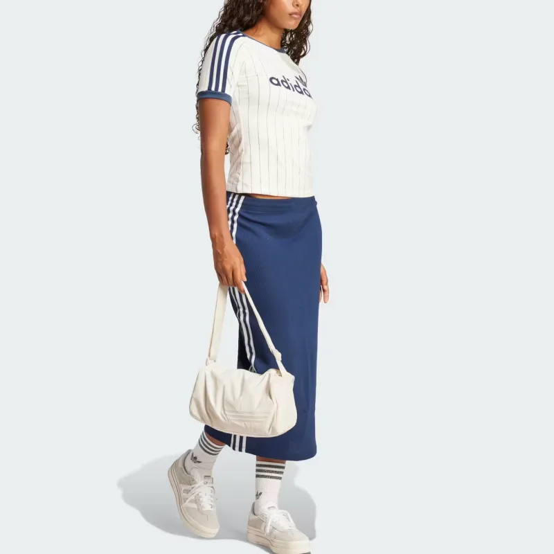 Adidas Originals T Shirt Women's Ecru/Midnight Indigo-3