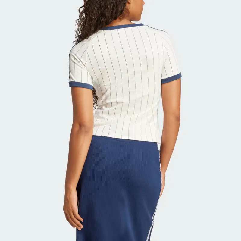 Adidas Originals T Shirt Women's Ecru/Midnight Indigo-2