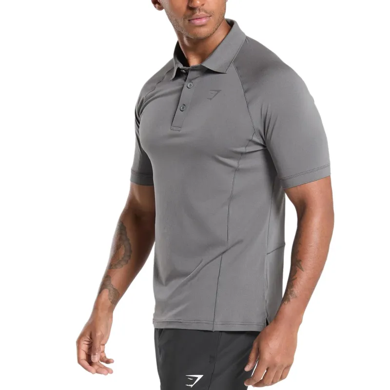 GYMSHARK Polo Shirt Men's Asphalt Gray-2