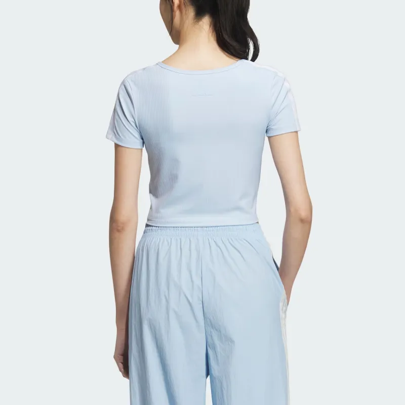 Adidas SS25 T Shirt Women's Blue/White-2