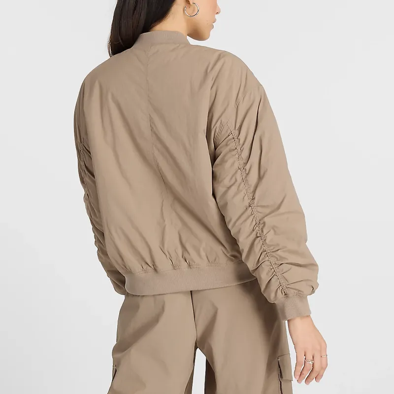 New Balance LINEAR HERITAGE Woven Bomber Jacket Women's Dark Khaki-2