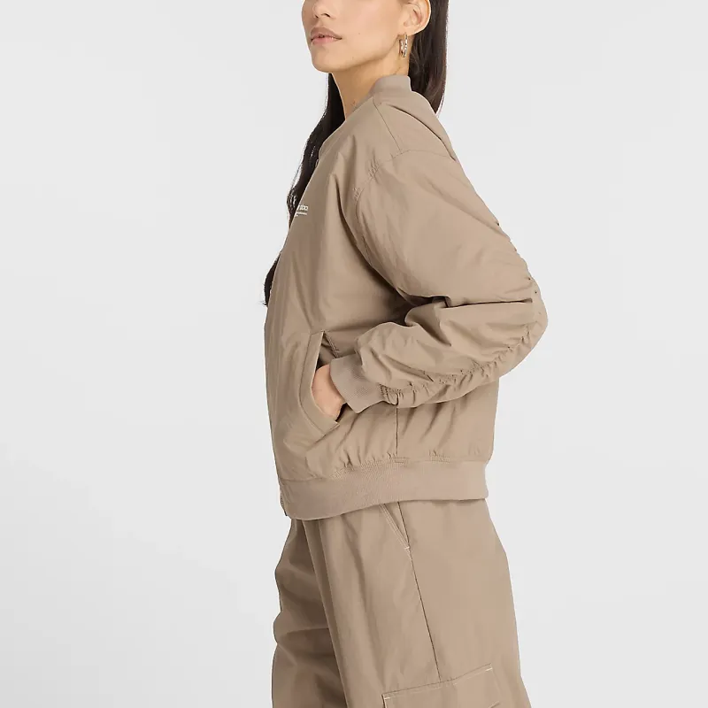 New Balance LINEAR HERITAGE Woven Bomber Jacket Women's Dark Khaki-3