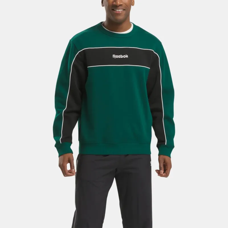 Reebok Tradition CL TEAM CREW Sweatshirt Men's University Green-2