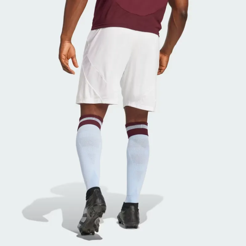 Adidas AEROREADY Aston Villa FC 24/25 Home Shorts Soccer Bottoms Men's White-3