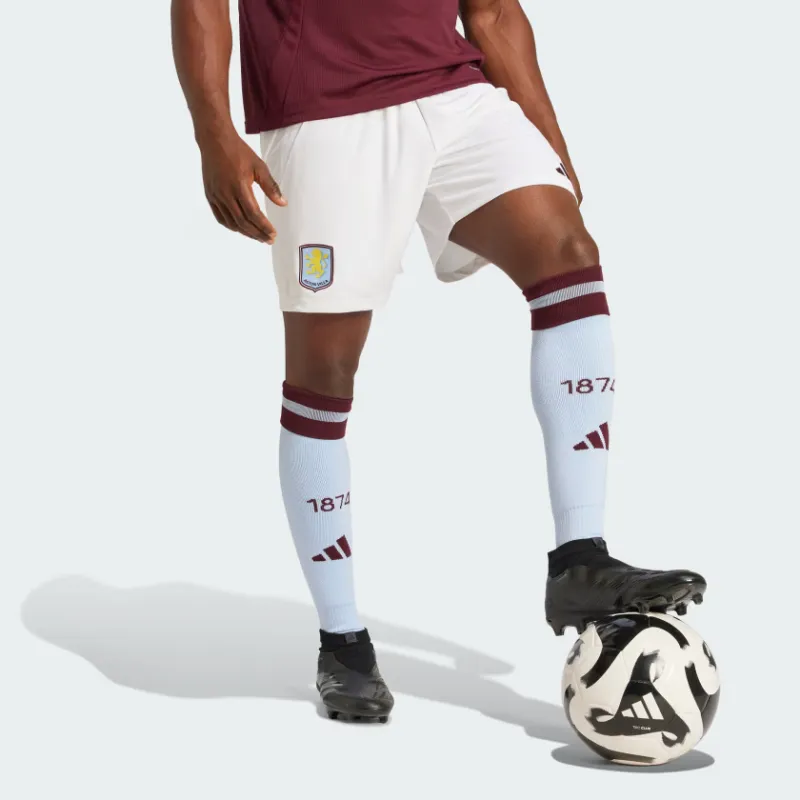 Adidas AEROREADY Aston Villa FC 24/25 Home Shorts Soccer Bottoms Men's White-1