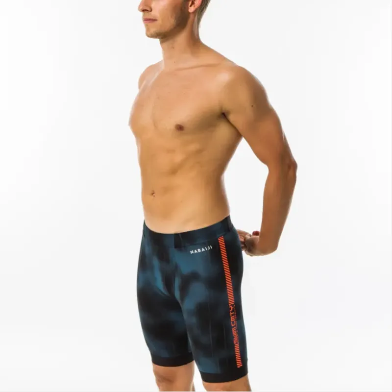 DECATHLON NABAIJI BlackTurquoise Orange JAMMER AQUARESIST Swimming Shorts Men's Black/Fluorescent Red-5