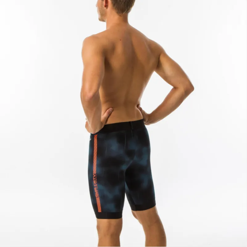 DECATHLON NABAIJI BlackTurquoise Orange JAMMER AQUARESIST Swimming Shorts Men's Black/Fluorescent Red-3