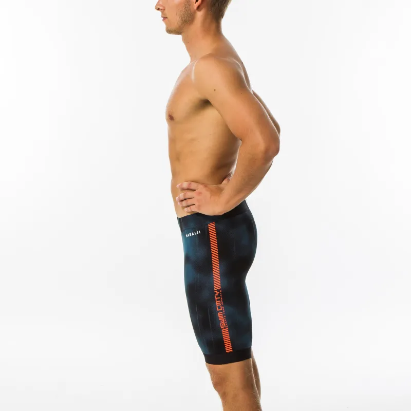 DECATHLON NABAIJI BlackTurquoise Orange JAMMER AQUARESIST Swimming Shorts Men's Black/Fluorescent Red-4