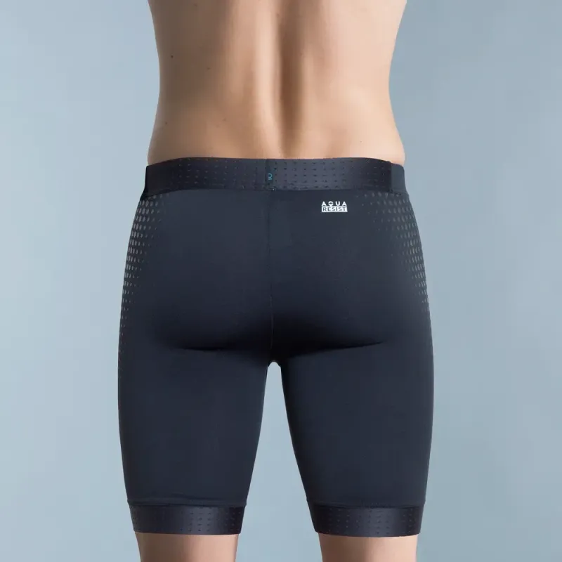 DECATHLON Fiti Black Hexagon Swimming Shorts Men's Black-2