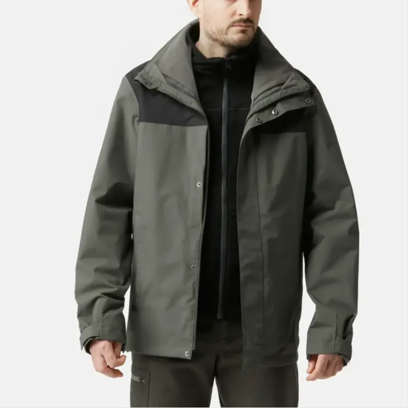 DECATHLON Waterproof And Windproof To Keep Warm Jackets & Coats Men's Khaki Green/Black-6