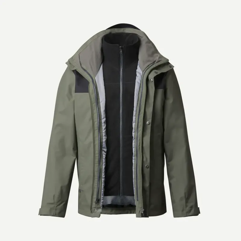 DECATHLON Waterproof And Windproof To Keep Warm Jackets & Coats Men's Khaki Green/Black-1