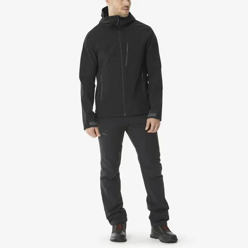DECATHLON Waterproof And Breathable Warm Windbreaker Jacket Men's Smoked Black-2