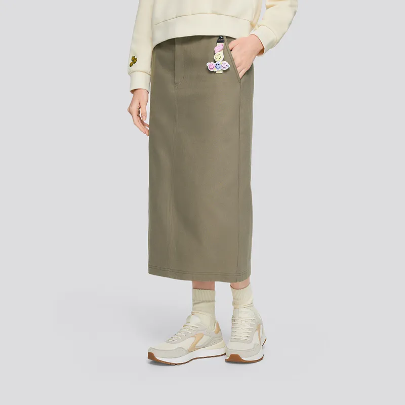 Skechers x SmileyWorld Casual Long Skirt Women's Mushroom Brown-2
