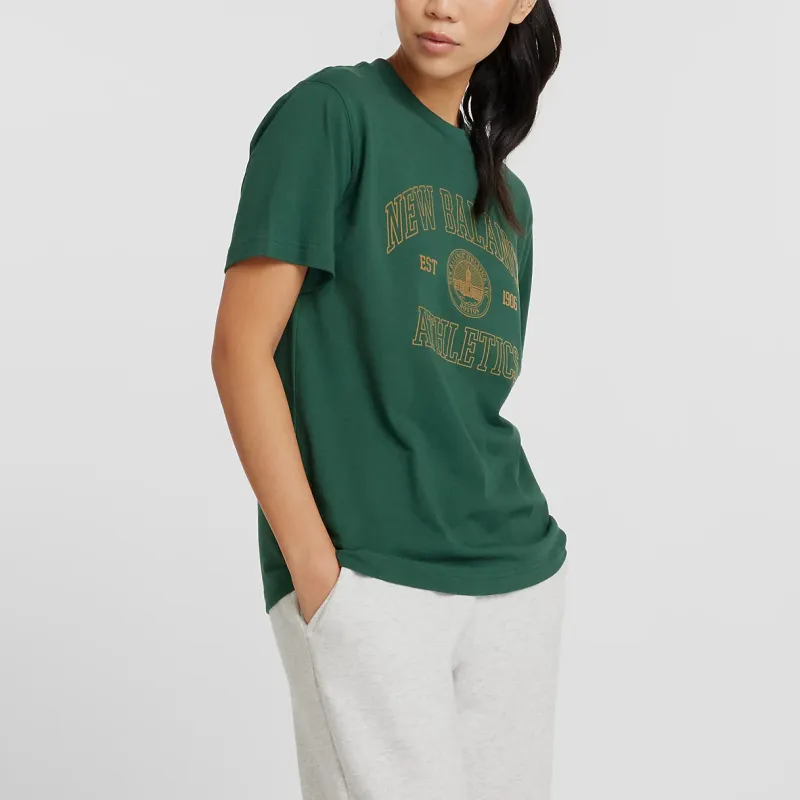 New Balance Drop Shoulder Sleeve T Shirt Women's Night Green-2
