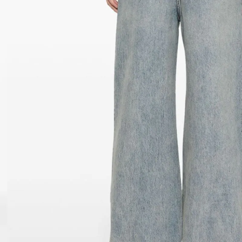 LOEWE Logo Patch Wide Leg Jeans-5