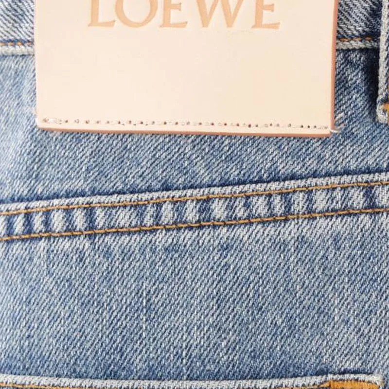 LOEWE Logo Patch Wide Leg Jeans-6