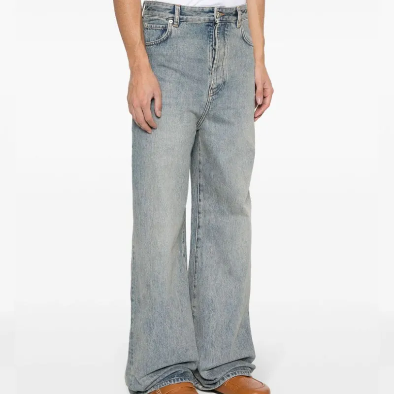 LOEWE Logo Patch Wide Leg Jeans-2