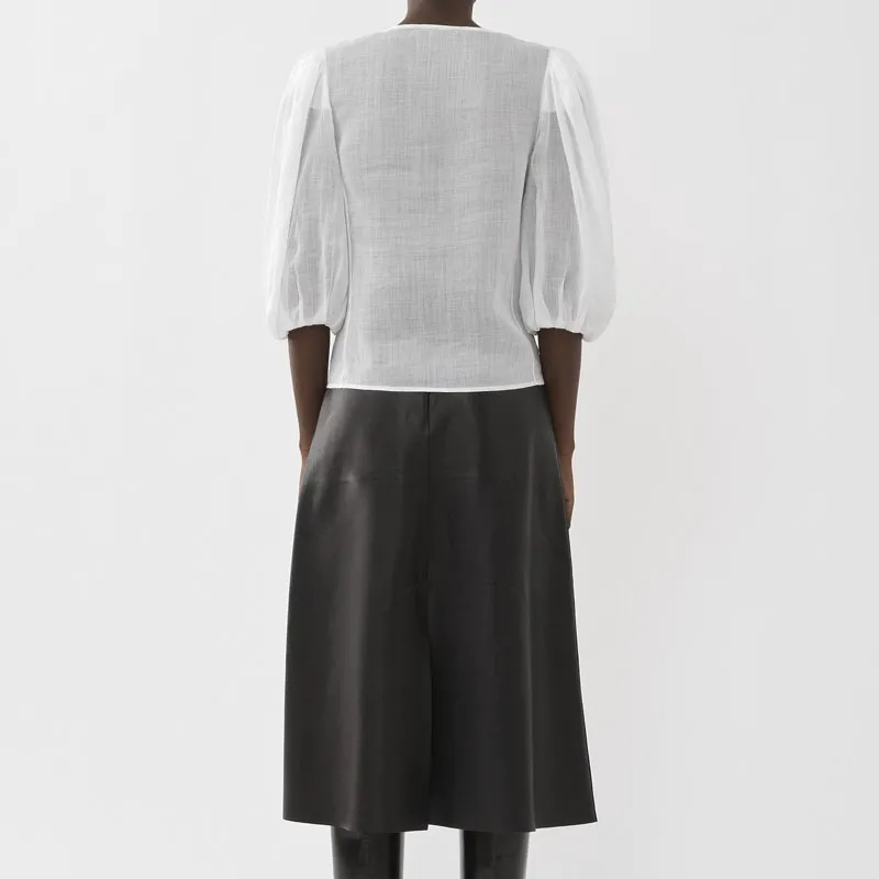 Chloé Puff sleeved Buttoned Blouse-4