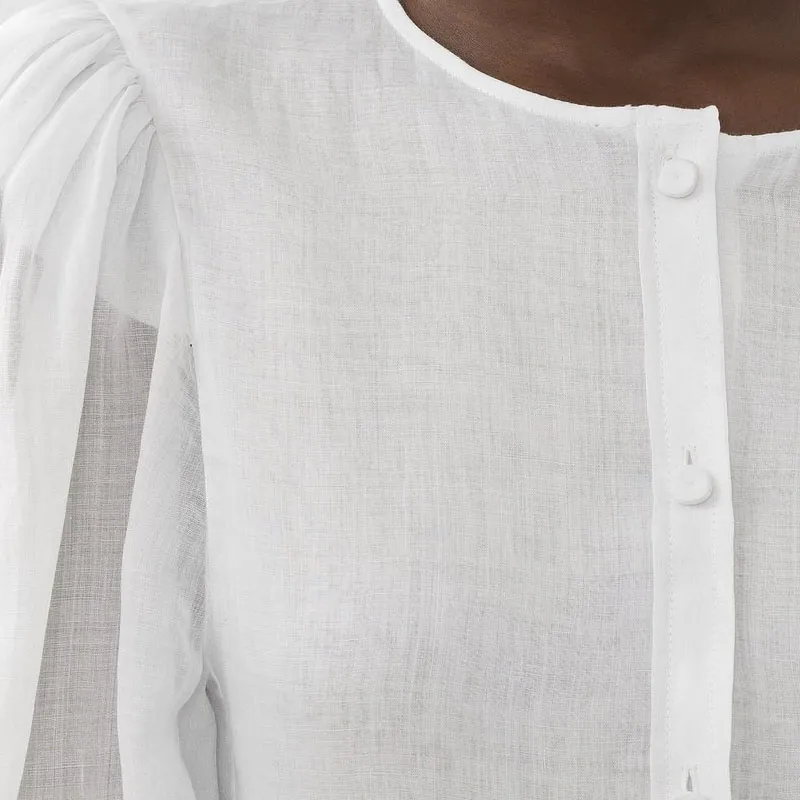 Chloé Puff sleeved Buttoned Blouse-6