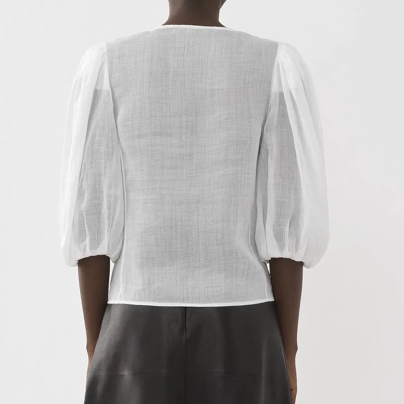 Chloé Puff sleeved Buttoned Blouse-5