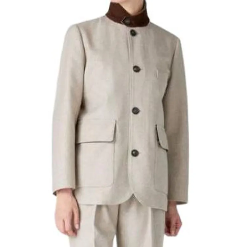 Loro Piana Mini Roadster Jacket Jackets & Coats Women's Light Gray-2