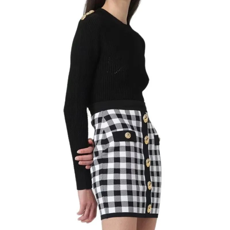BALMAIN Signature Logo Embellished Crewneck Jumper-4
