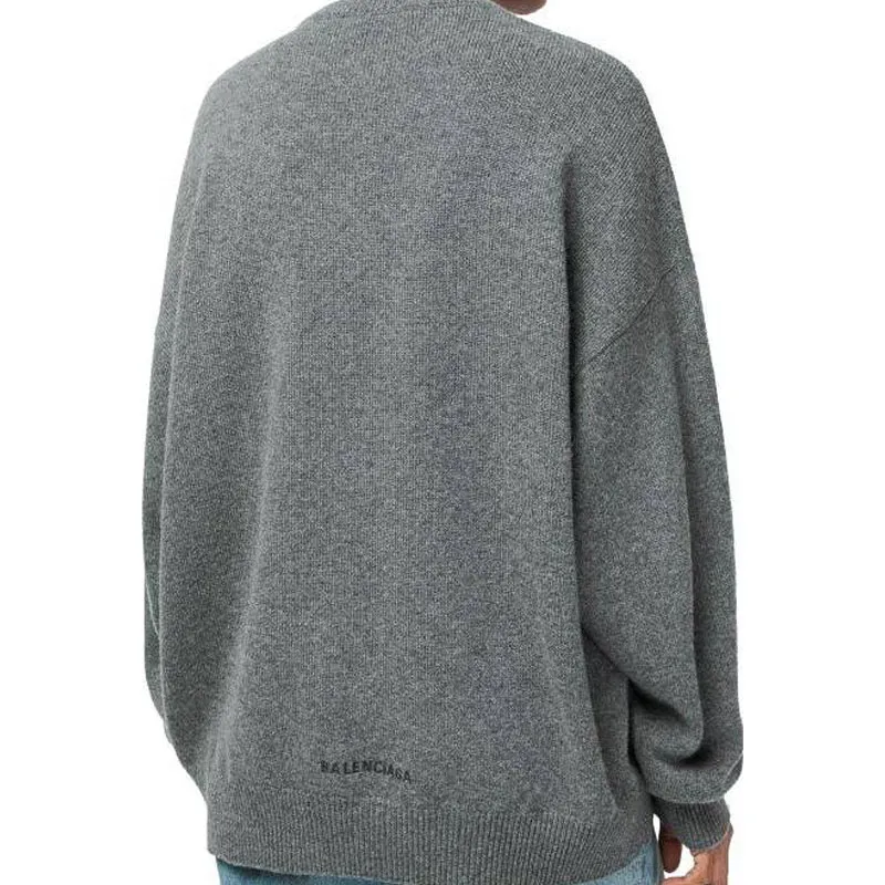 Balenciaga Logo Embroidered Knit Jumper-5