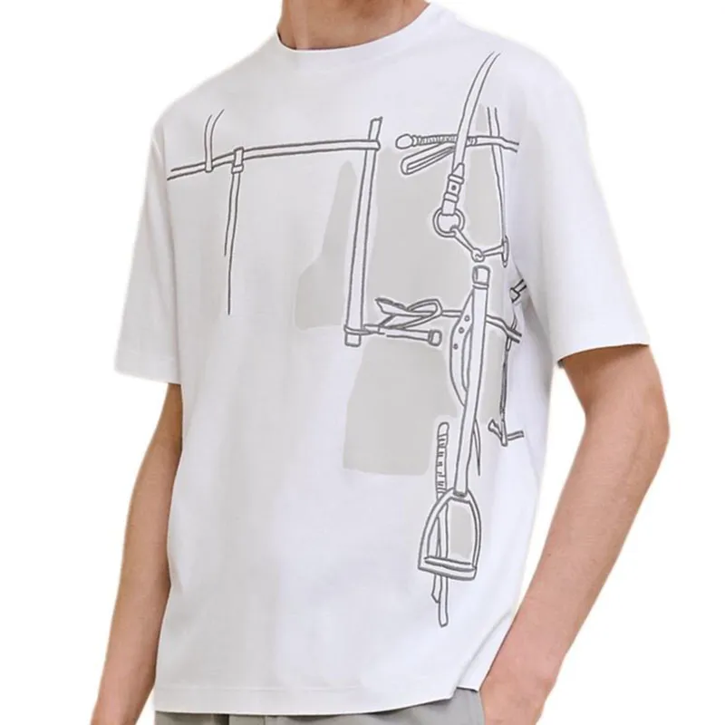HERMES T Shirts Men White-3