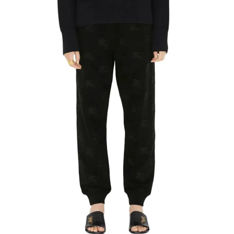 Burberry Embroidered Slim Fit Sweatpants 'Black'-2
