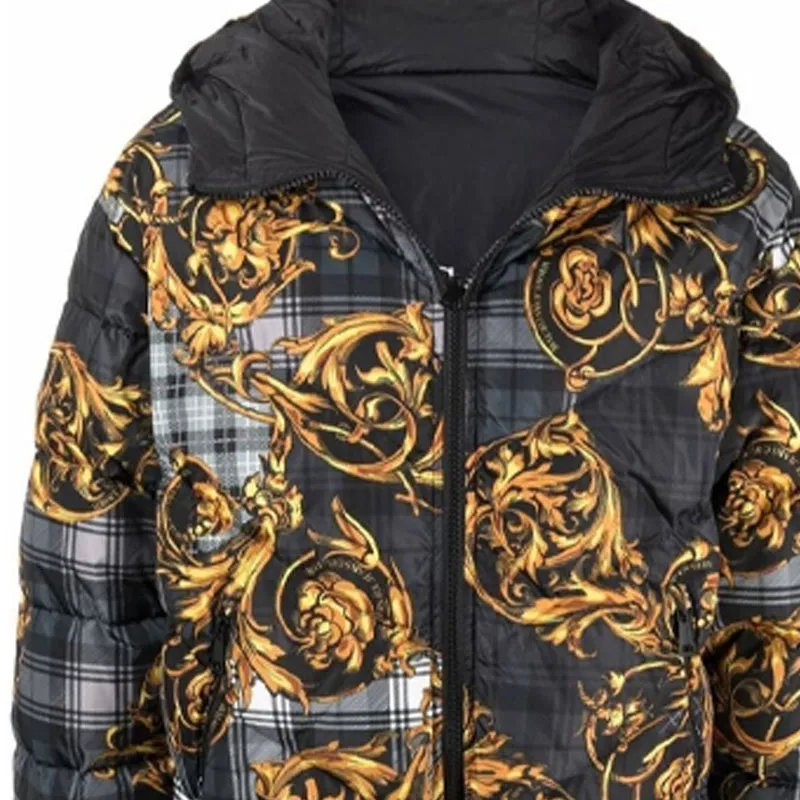 VERSACE Down Jacket Men's Black Gold-5