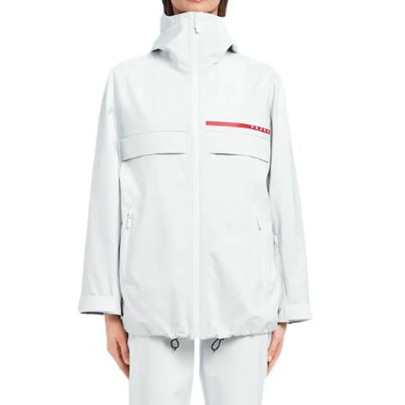 PRADA Windbreaker Jackets Women's Pink White-2