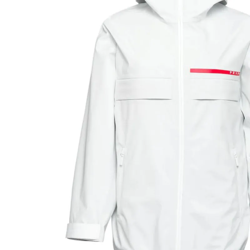 PRADA Windbreaker Jackets Women's Pink White-6