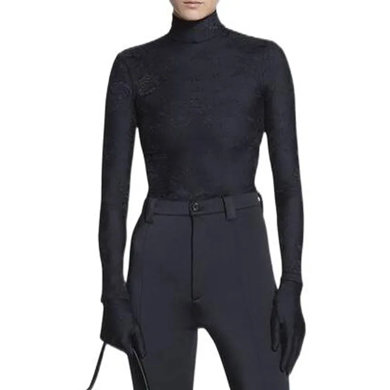 Balenciaga Lace Top With Gloves 'Black'-3