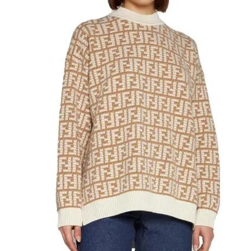 FENDI FW22 Sweater Women's Beige-3