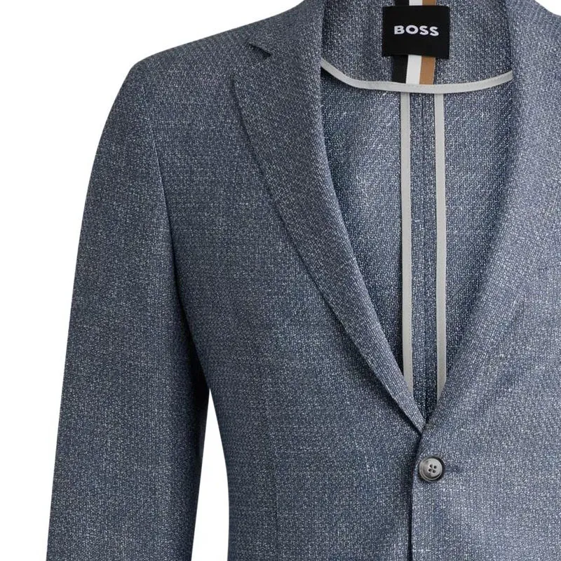 HUGO BOSS Single breasted Wool Blend Blazer-6