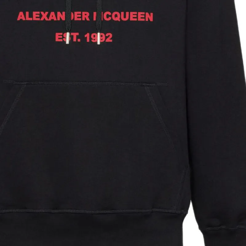 Alexander McQueen Logo Printed Drawstring Hoodie-6