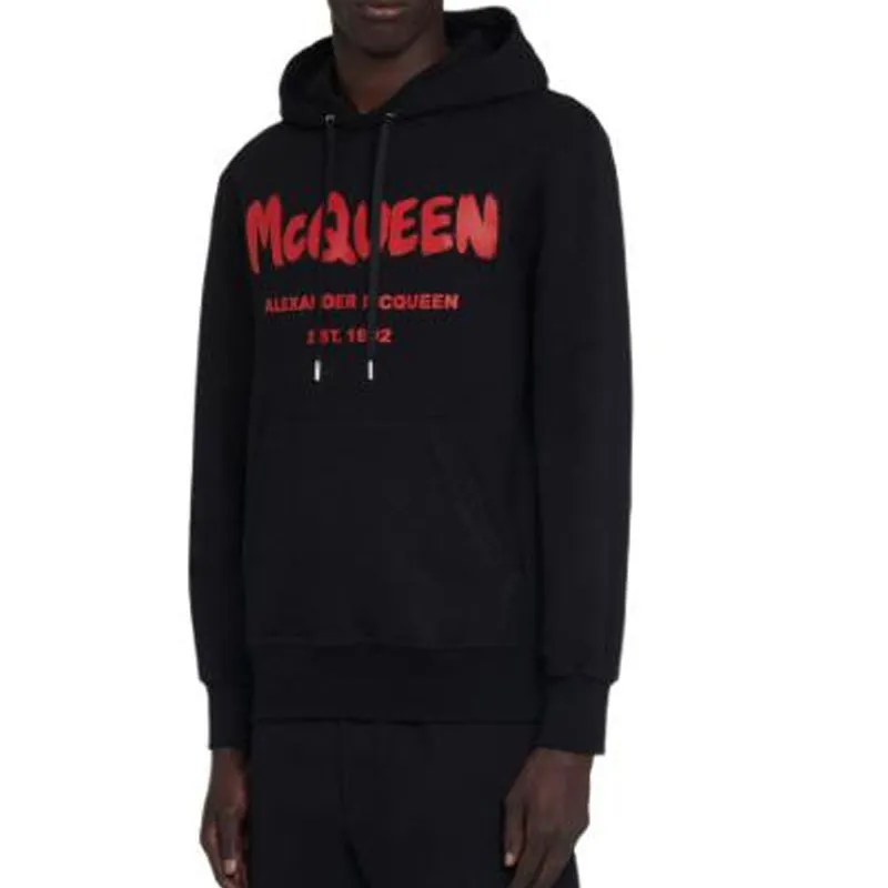 Alexander McQueen Logo Printed Drawstring Hoodie-5