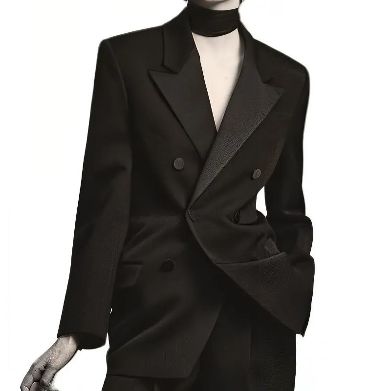 SAINT LAURENT Tuxedo Double Breasted Jacket-3