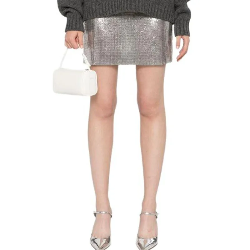 Rabanne Mesh Mini Skirt 'Silver'-2