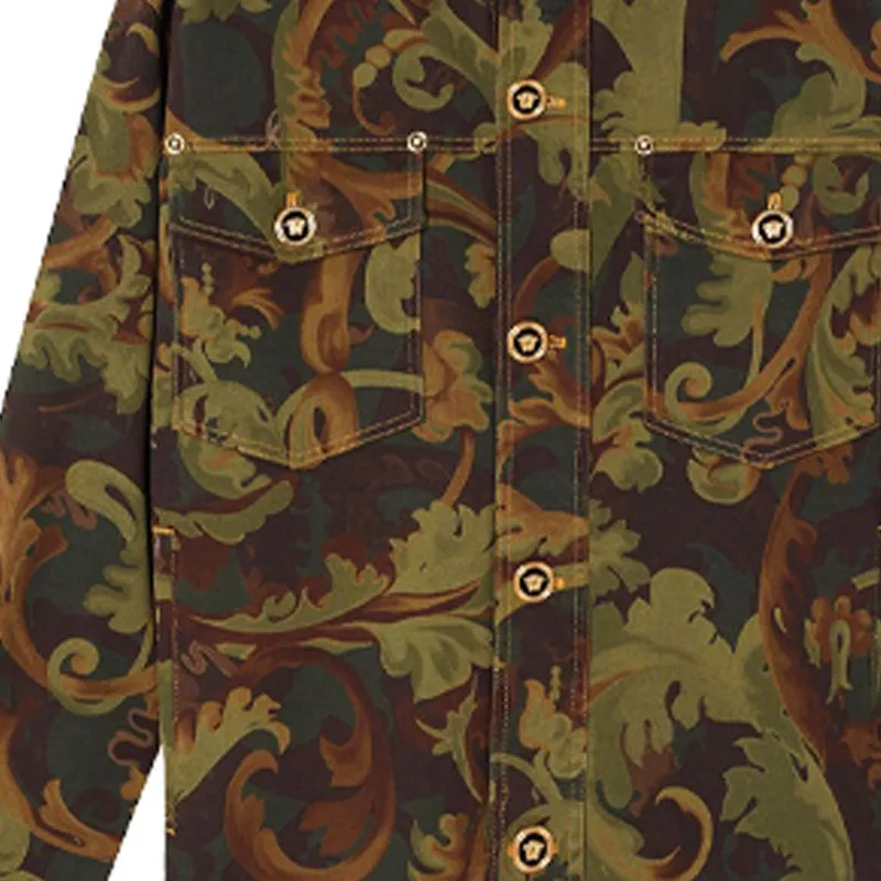 VERSACE Jackets Coats Men's Green-4