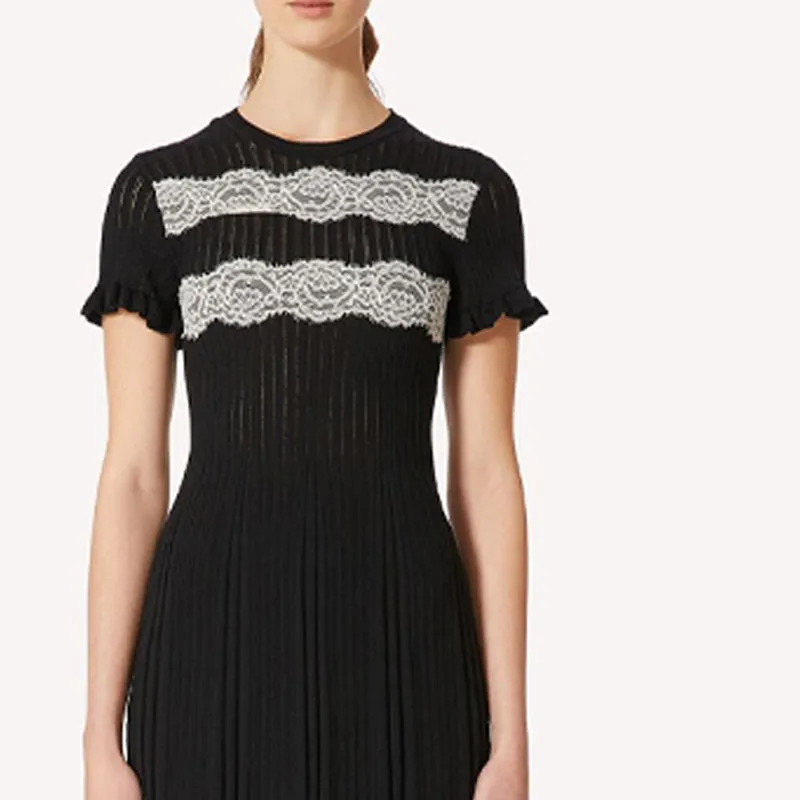 RED VALENTINO Short Sleeved Dresses Women's Black-3