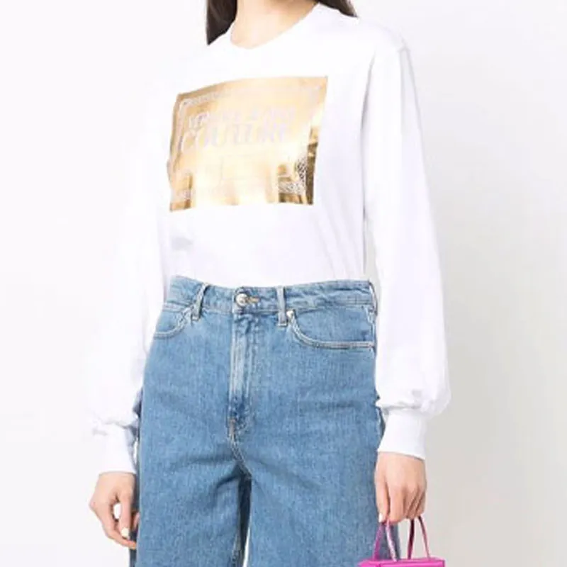 VERSACE JEANS COUTURE Drop Shoulder Sleeve T Shirt Women's White-2