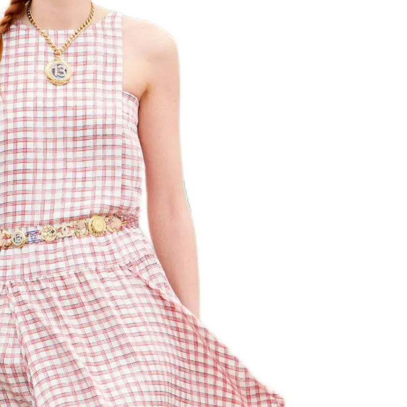 CHANEL Sleeveless Dress Women's Pink-4