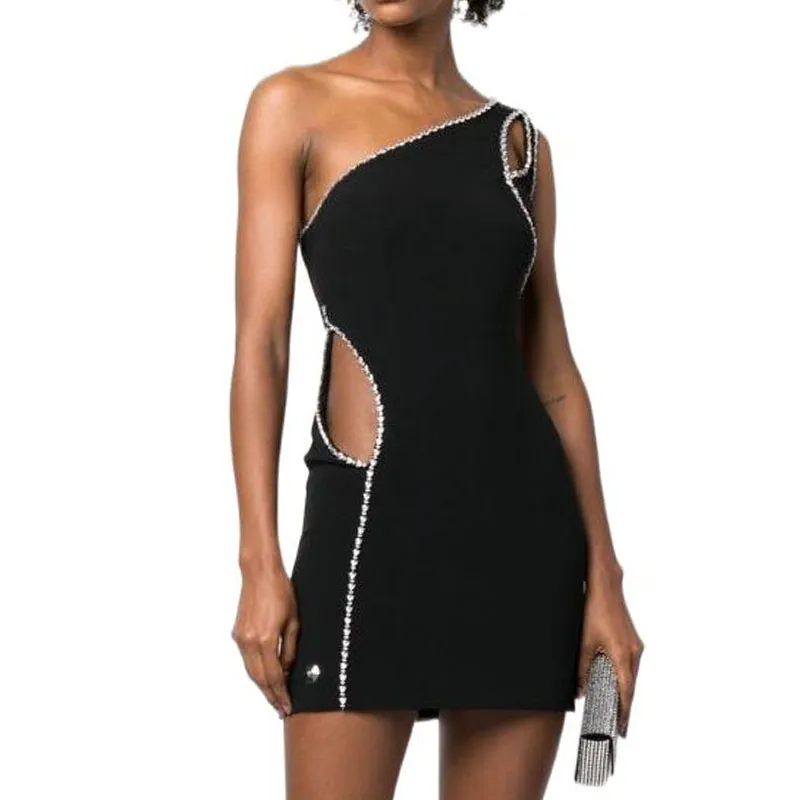 PHILIPP PLEIN Embellished Cut Out Detailed Mini Dress-2