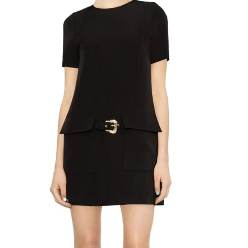 VERSACE JEANS COUTURE Short Sleeved Dress Women's Black-2