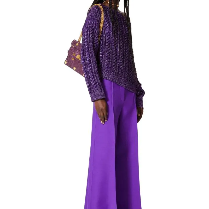 Valentino Casual Pants Women's Purple-4