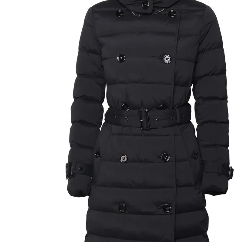 Burberry Double Breasted Hooded Belted Down Coat-5