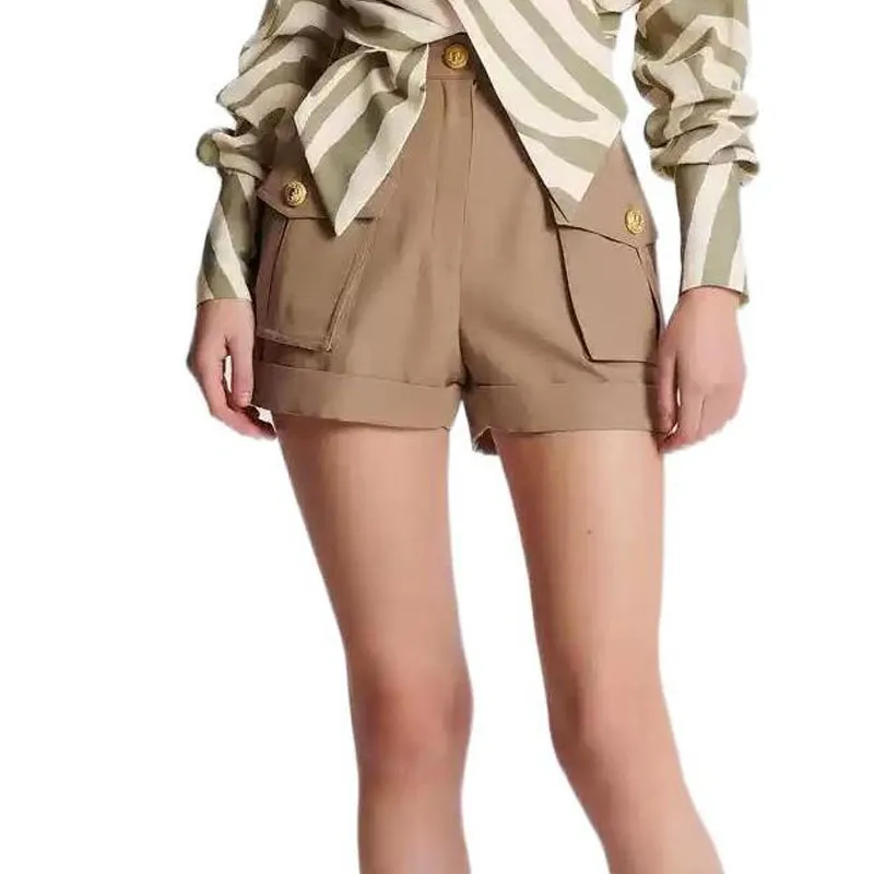 BALMAIN High waisted Flap pocket Shorts-1